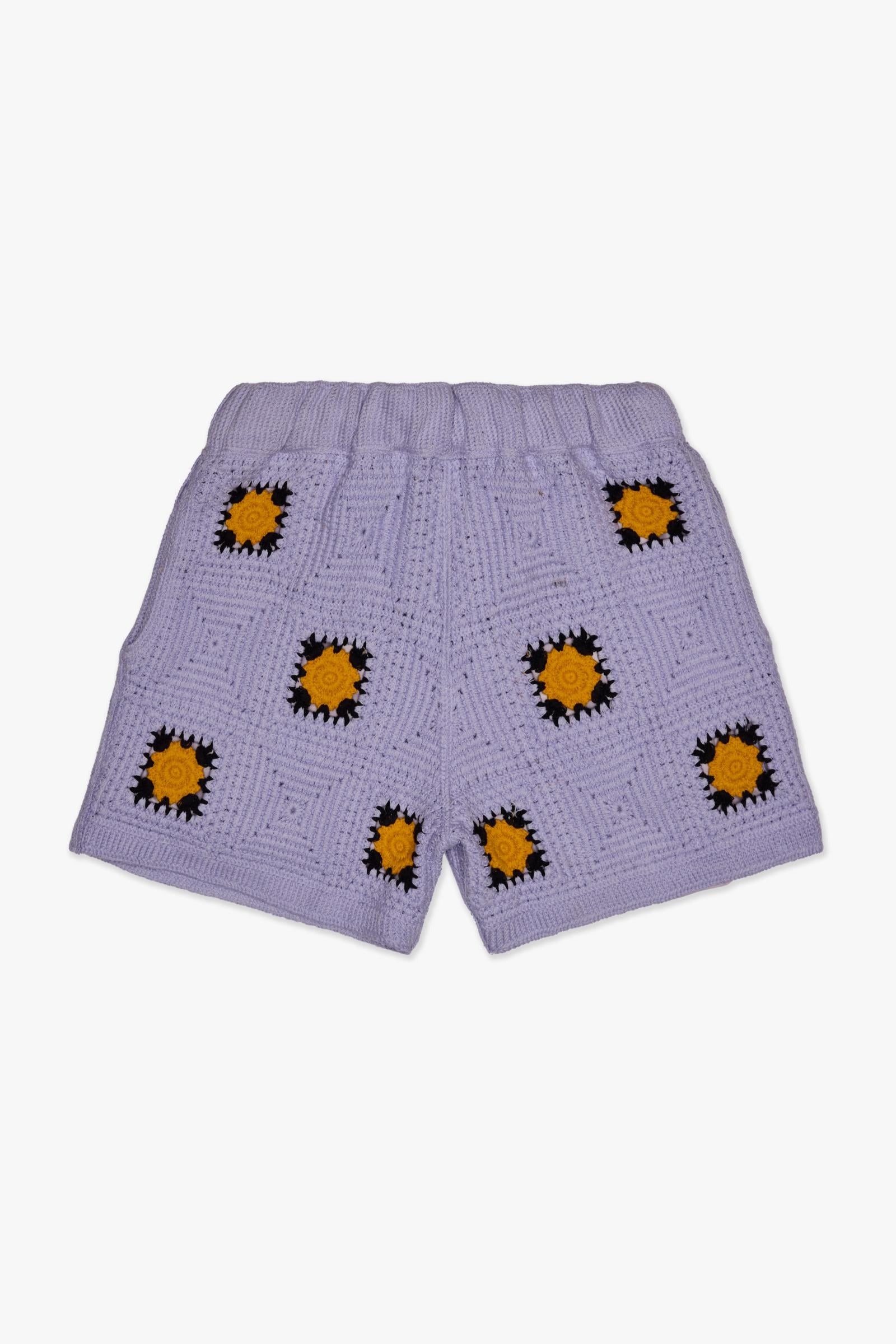 "HANDMADE" KNIT SHORTS - PURPLE
