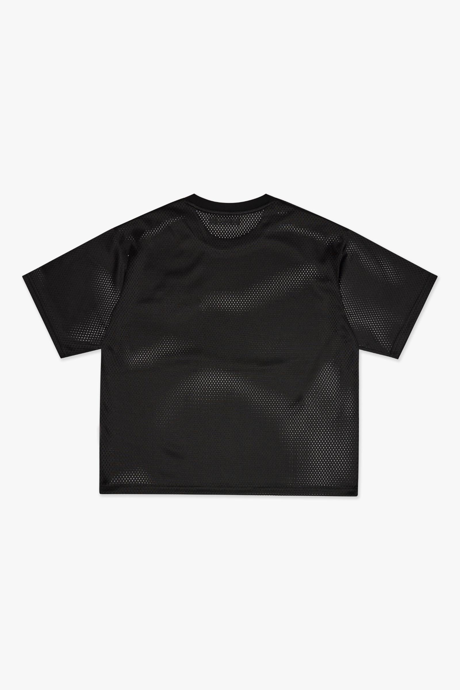 "SCRIMMAGE" BOX-FIT MESH TEE - BLACK