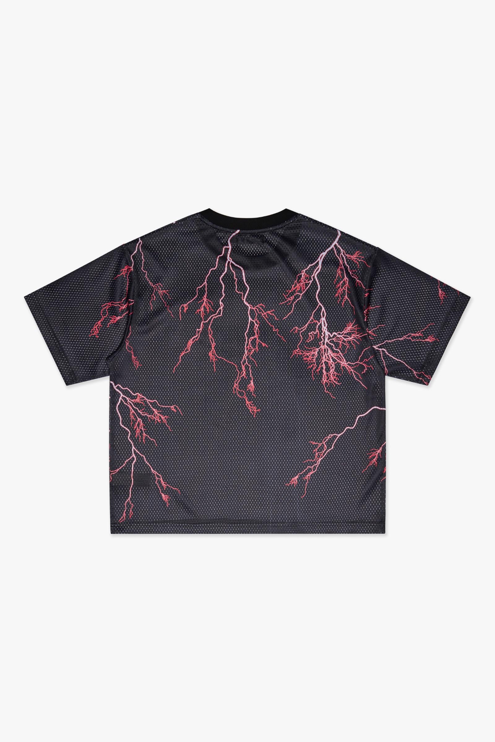 "SCRIMMAGE" BOX-FIT MESH TEE - BLACK RED