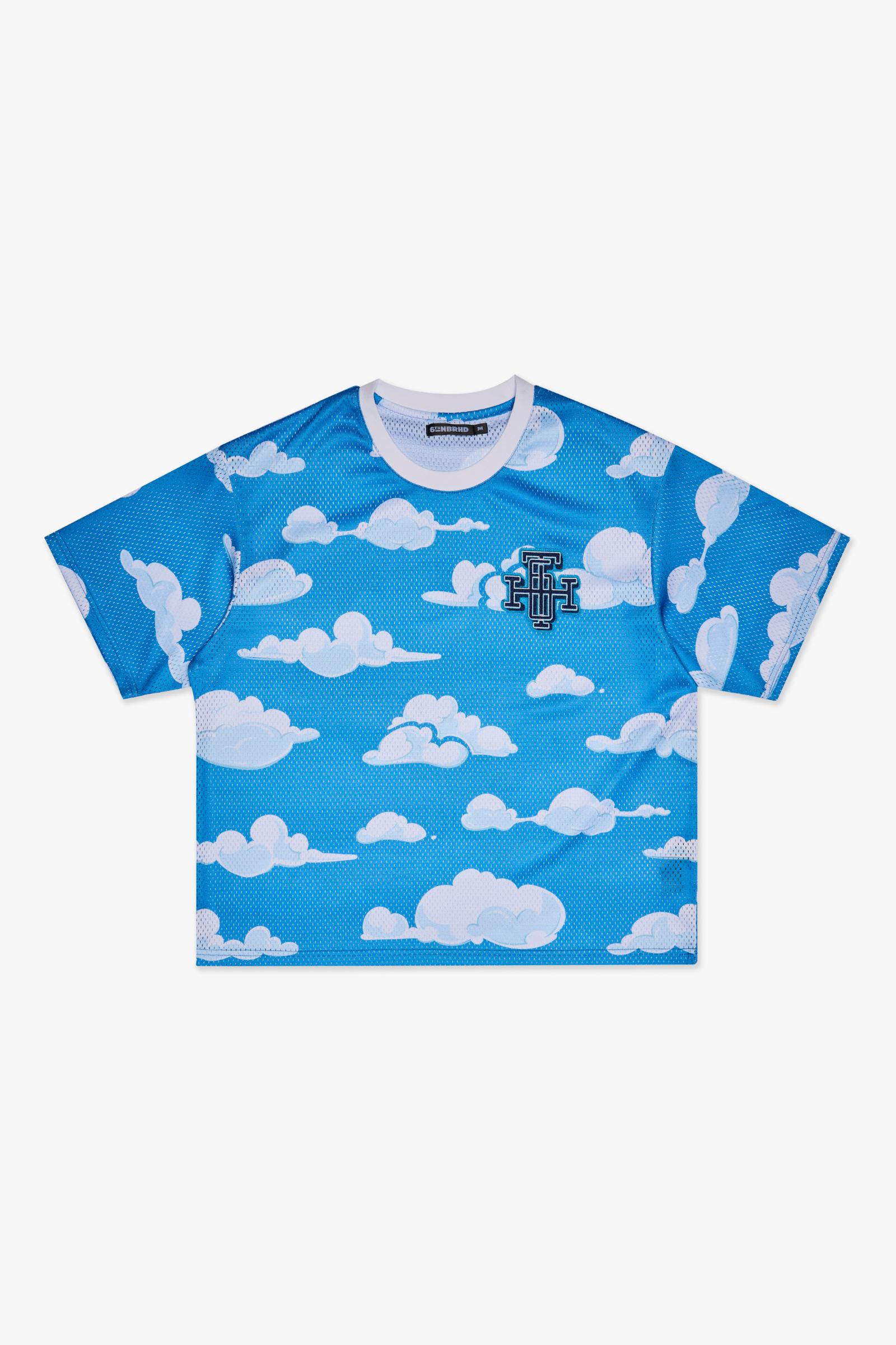 "SCRIMMAGE" BOX-FIT MESH TEE - BLUE WHITE