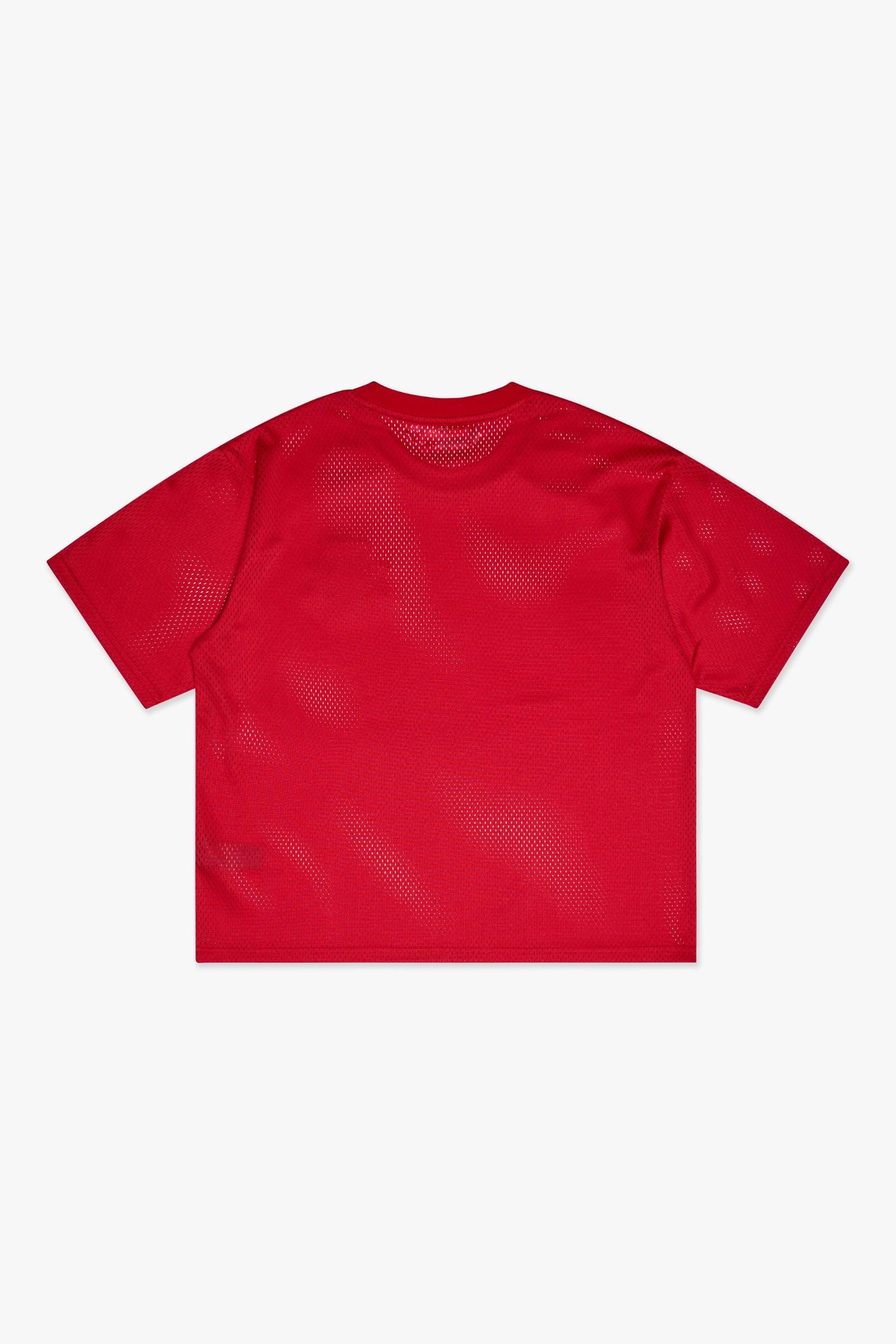 "SCRIMMAGE" BOX-FIT MESH TEE - RED