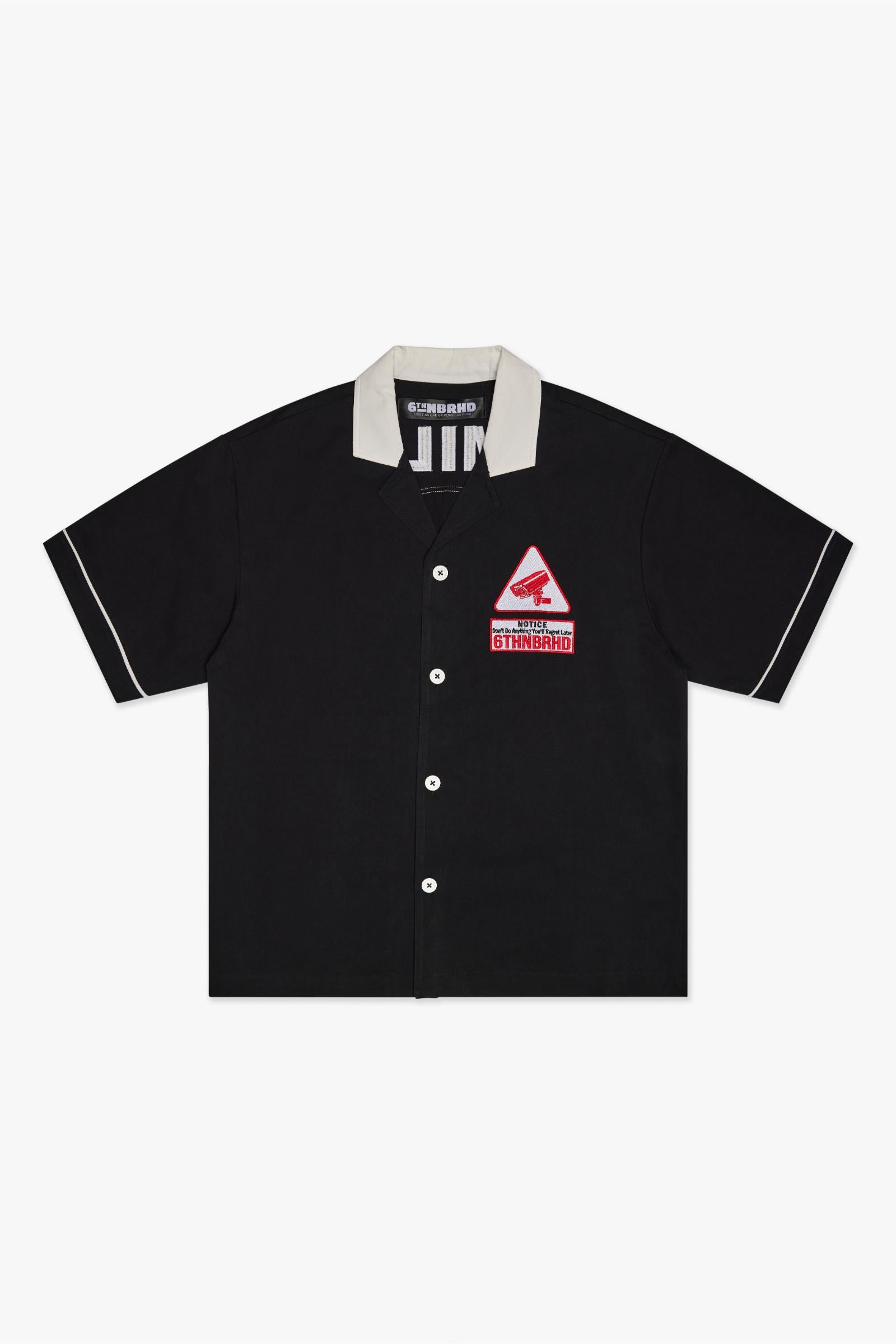 SAY CHEESE BOWLING SHIRT - BLACK