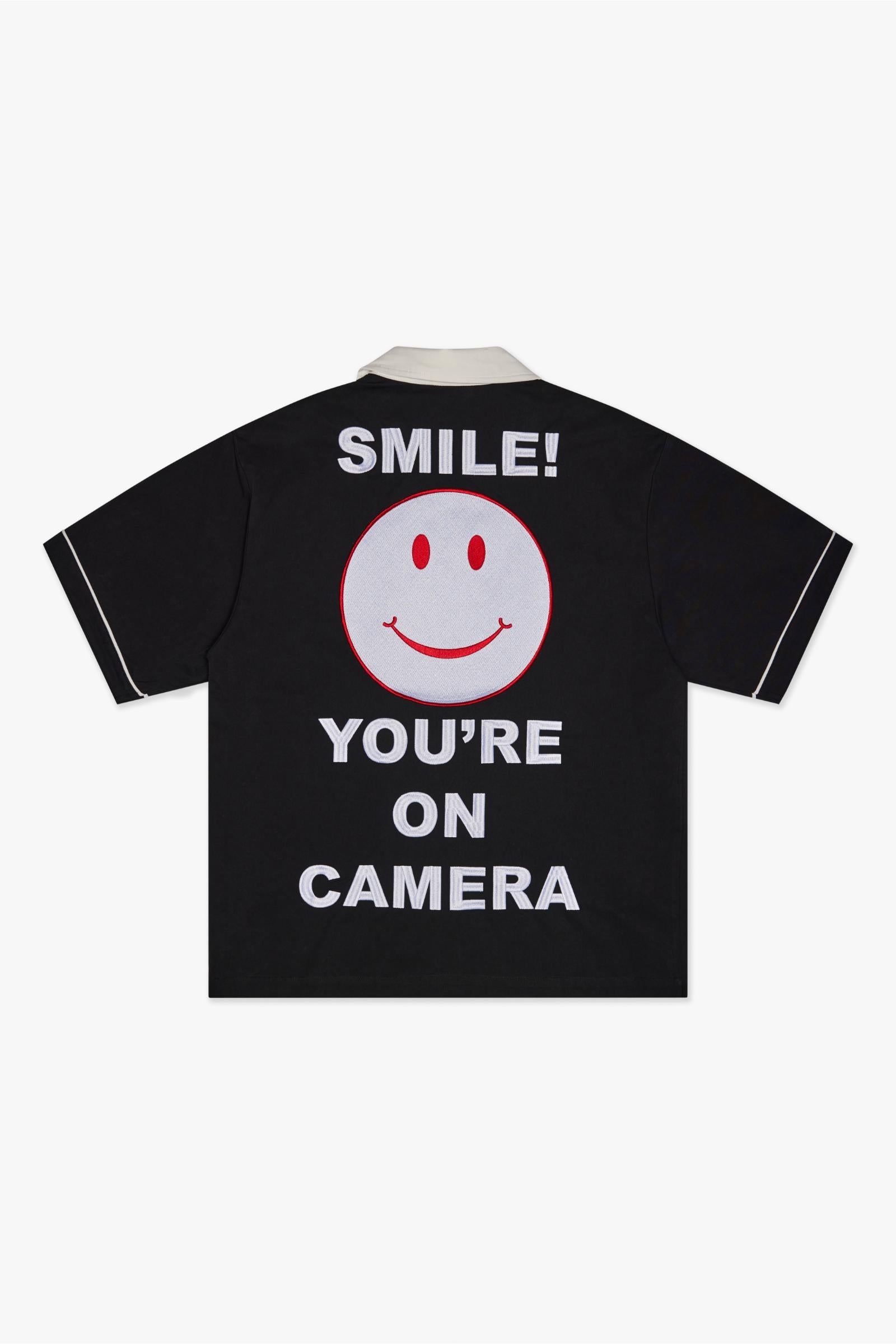 SAY CHEESE BOWLING SHIRT - BLACK