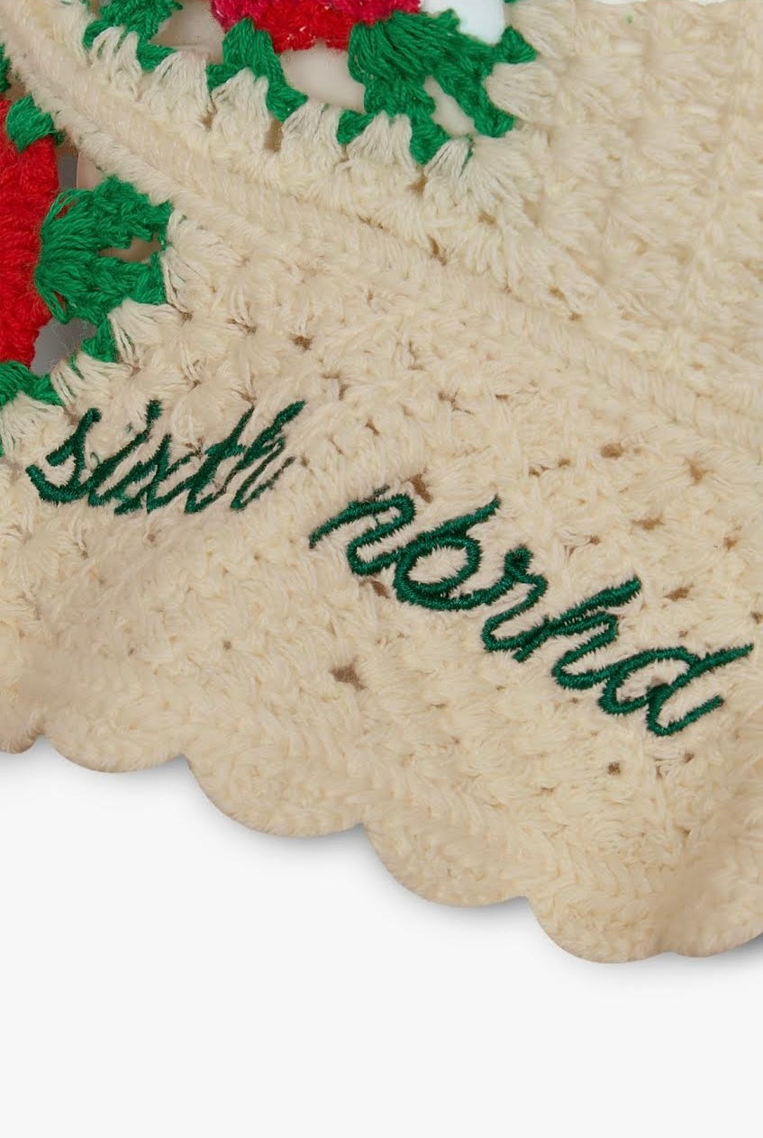 "LIVIN" KNIT BUCKET HAT - CREAM - GREEN